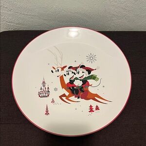 Festive Holiday Plate with Mini & Micky Mouse’s